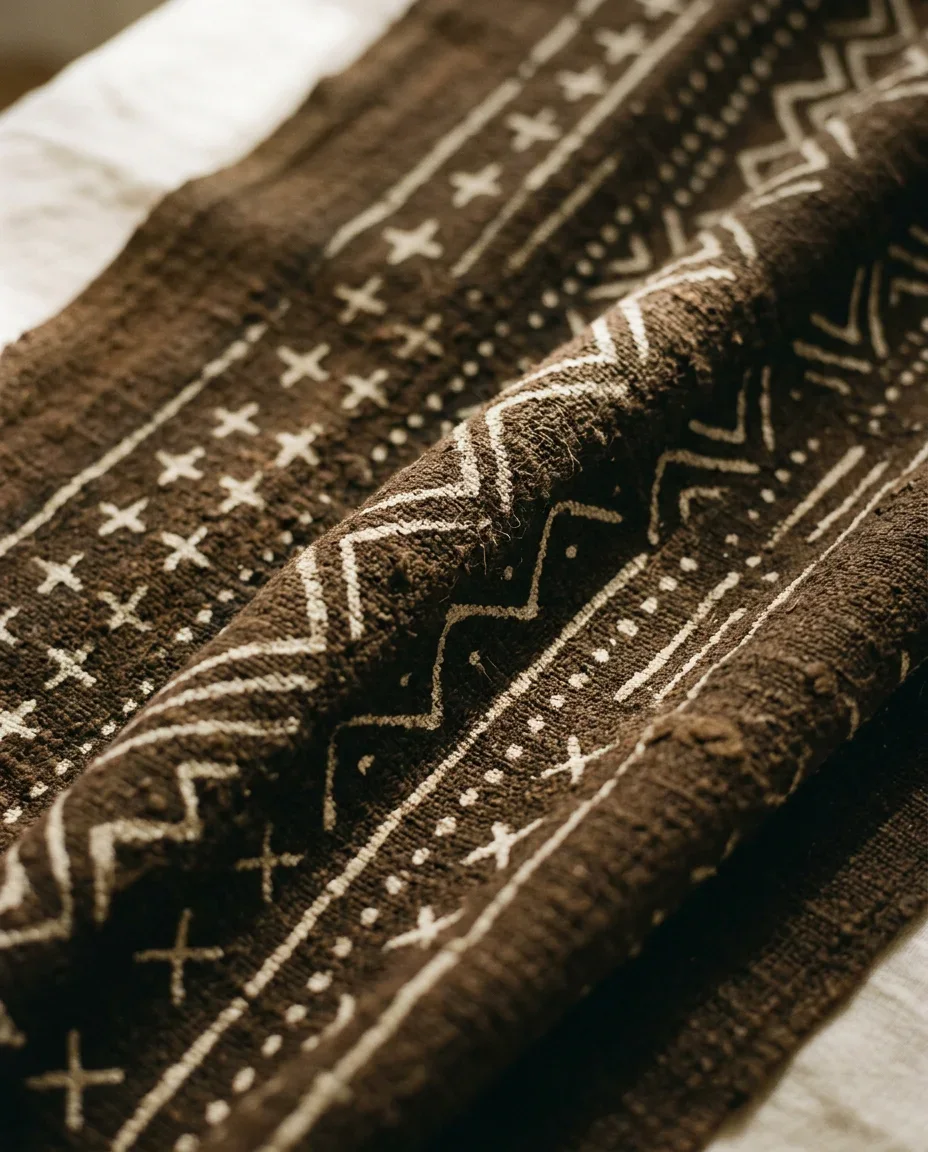 Mudcloth from Ségou, Mali, close up