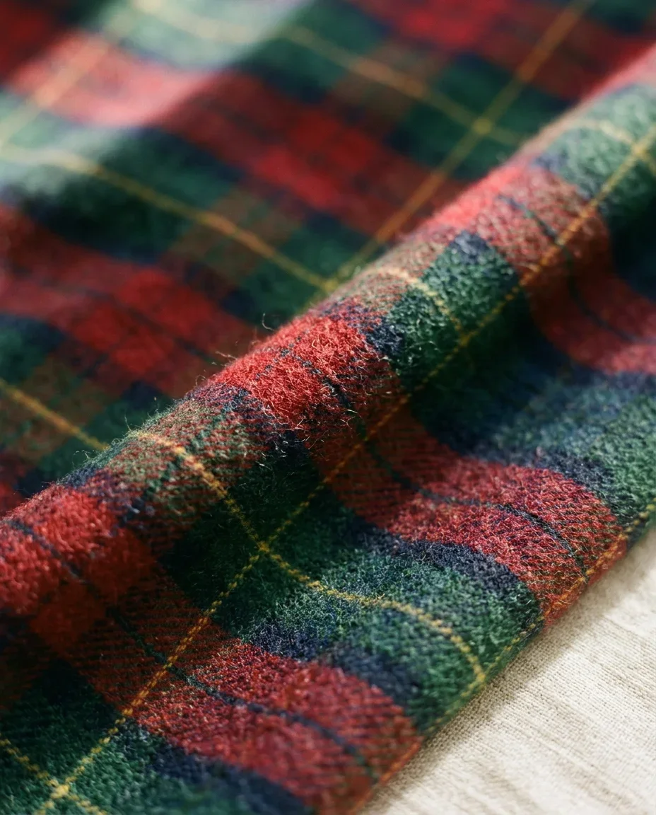Tartan from Hawick, Scotland, close up